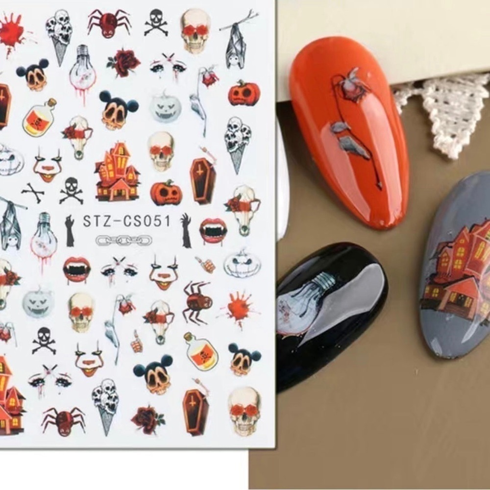Halloween Spooky Nail Art Stickers Self Adhesive